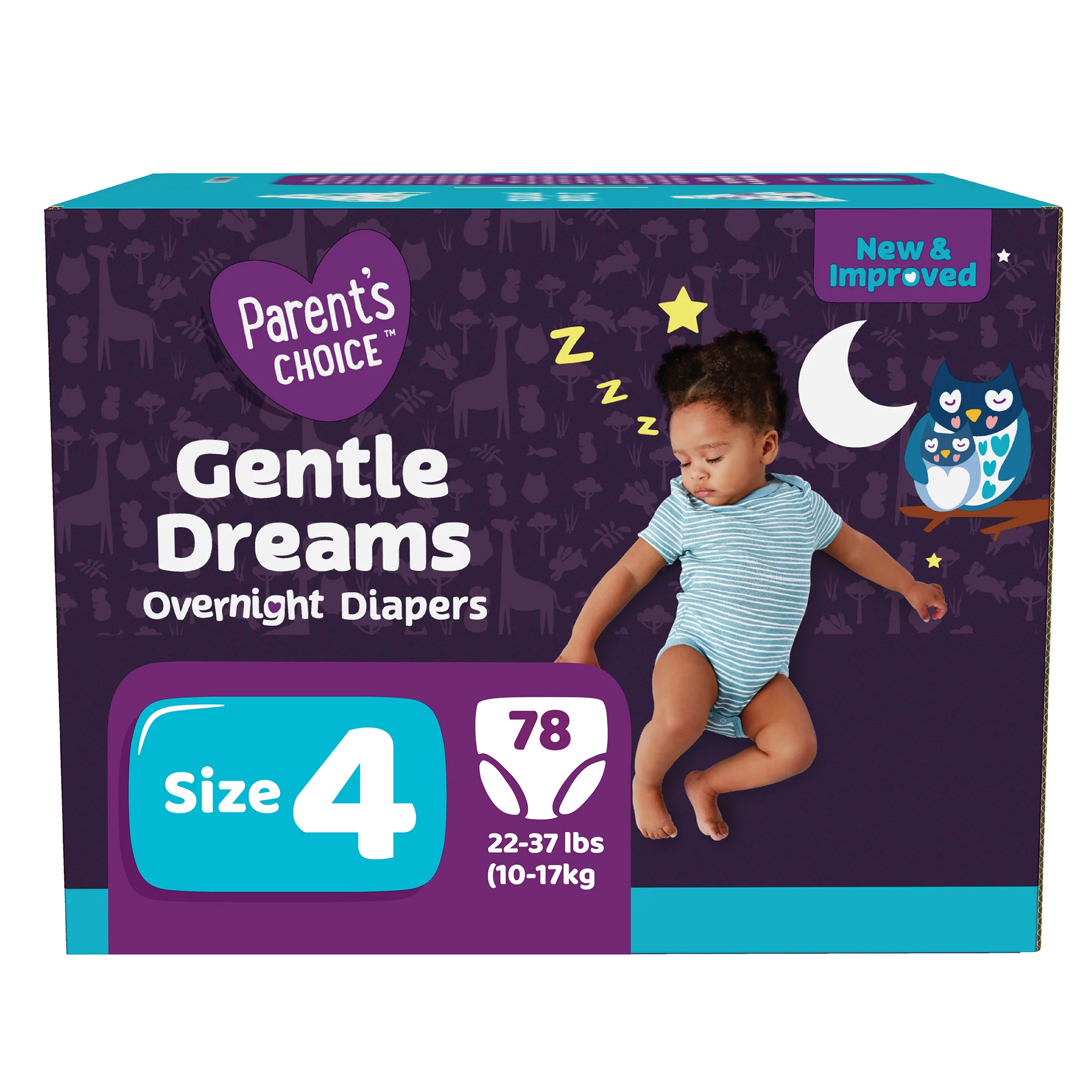 Buy Online Parent's Choice Gentle Dreams Overnight Diapers, Size 4, 78